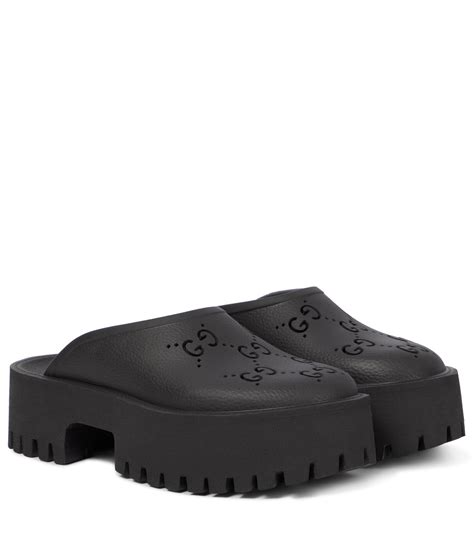 rubber gucci clogs|Gucci black rubber sandals.